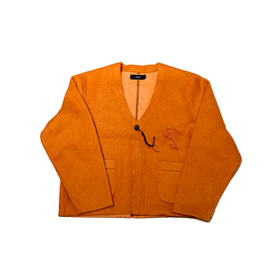 Minus Cut Off Cardigan With Signature 日产 做旧 马海毛开衫