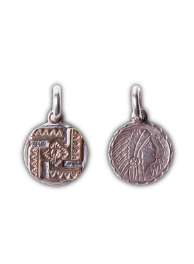 WEST RIDE SWASTIKA TOP万字吊坠925银x18K金