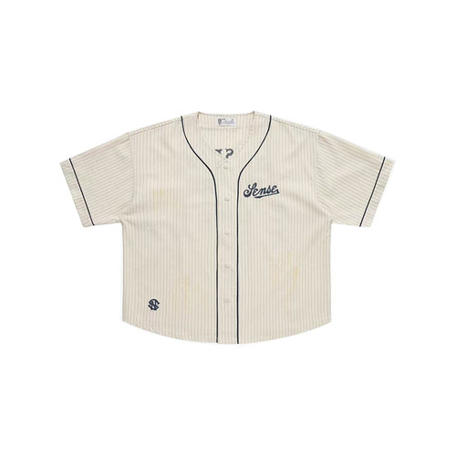 Sense Chain-Stitch Baseball Jersey Cream BoxyFit剪裁 棒球衫