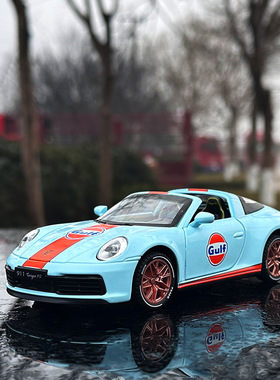 合金模型保时捷911 Targa 4S敞篷跑车模金属装饰摆件儿童玩具汽车