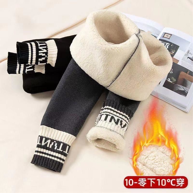 女童加绒打底裤儿童加厚秋冬装外穿洋气女宝宝棉裤一体绒裤子女孩