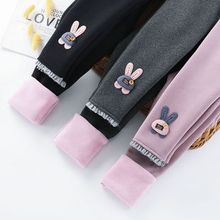新款女童加绒加厚打底裤儿童一体外穿长裤中小童宝宝春秋冬季裤子