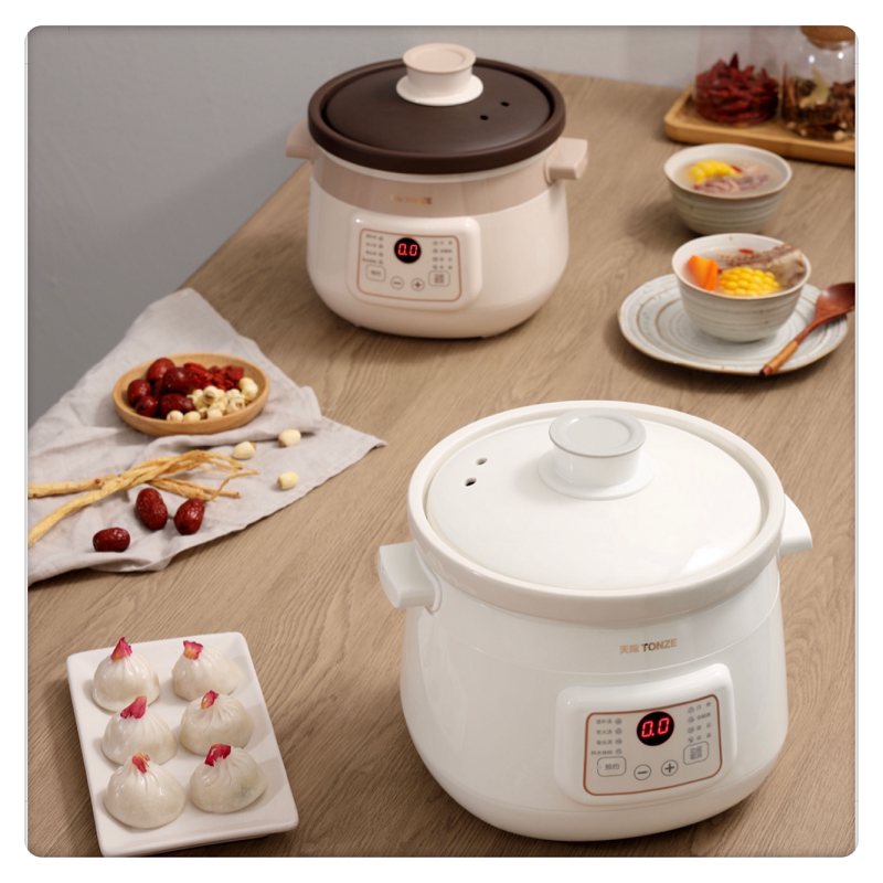 天际陶瓷电炖锅1-2-3-4人家用宿舍煮粥煲汤bb辅食紫砂锅文火慢炖