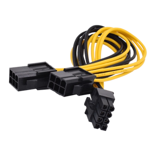 粤信 显卡8p转双6p 显卡8p转接线 显卡电源线8pin转双6pin供电线