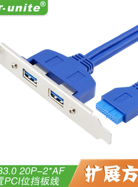 机箱后置PCI挡板usb 3.0 20pin线2*USB3.0双根铜线0.5米