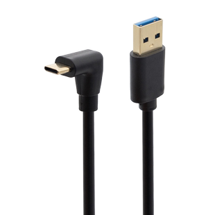 typec转USB3.0数据线快充USB接口充电线电脑连接硬盘高速加长正弯立式直角L型拐弯头手机平板车载行车记录仪