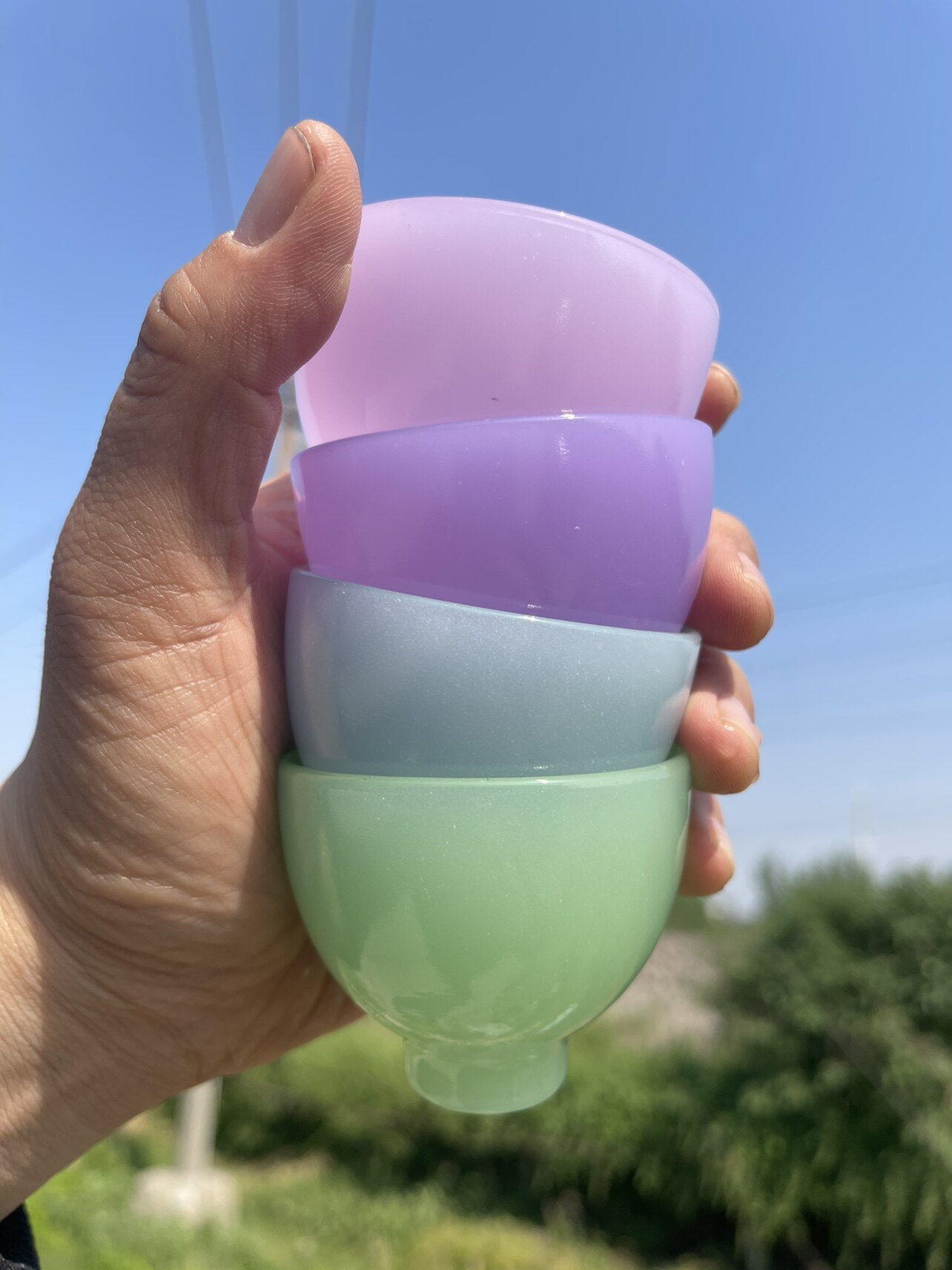 琉璃主人杯玉瓷老库存手工杯子精致粉色紫色蓝色绿玉个人淄博琉璃图片