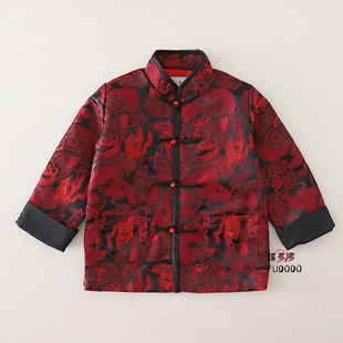 儿童拜年服薄款中式唐装上衣男童新年喜庆外套中国风国潮节日礼服