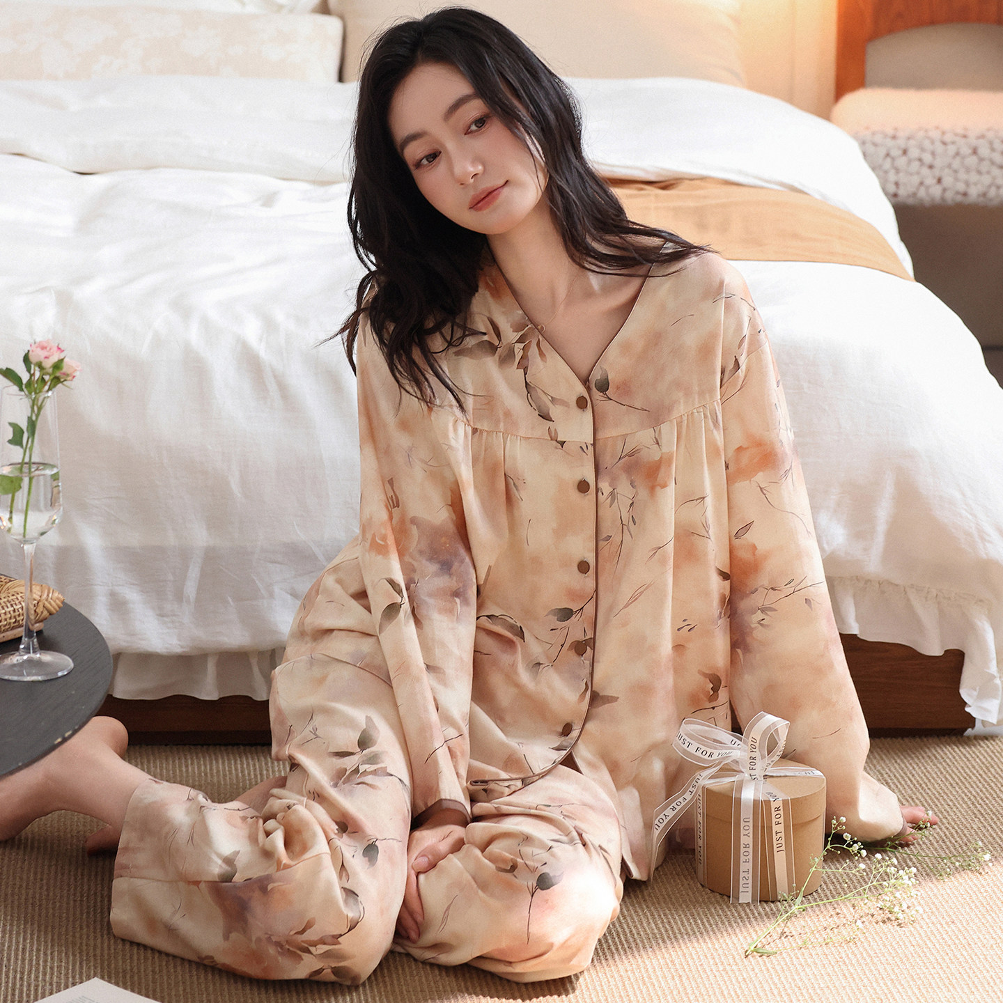 康汝雅春秋季纯棉可外穿女家居服