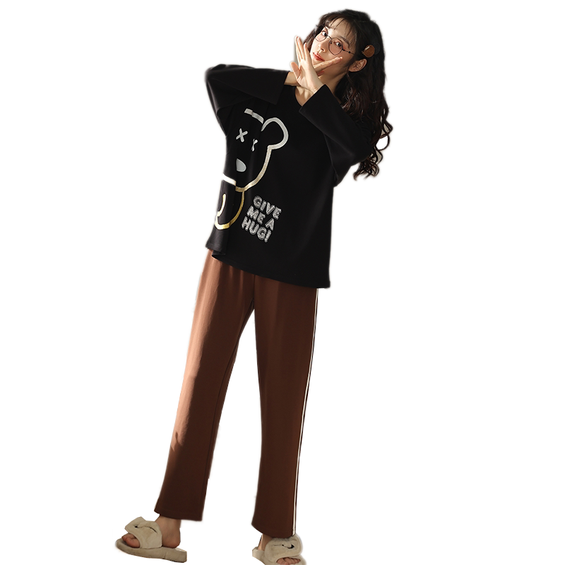 康汝雅女士纯棉卡通可外穿家居服