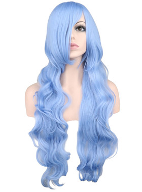 浅蓝色长卷/lolita洛丽塔/萌娘女仆日系cos假发/雪露外贸假发代发