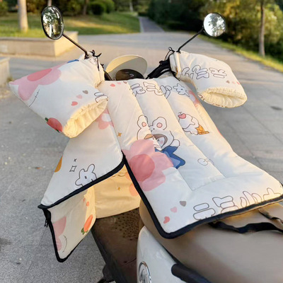 分体电动车挡风被双面防水防寒防风罩冬季加绒加厚冬天摩托电瓶车