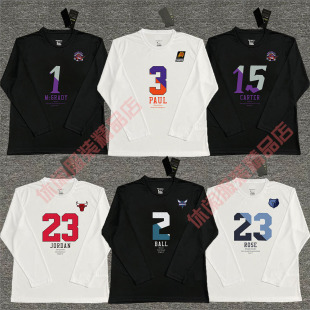 新款快船哈登猛龙尼克斯球衣篮球纯棉t恤美式投篮服运动长袖速干
