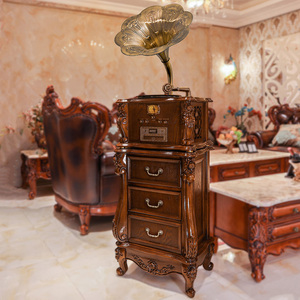 今墨实木留声机老式客厅欧式黑胶唱片机新中式仿古复古留音机B30