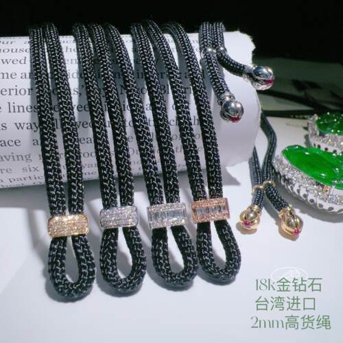 2mm小吊坠高货绳18k金钻石挂绳