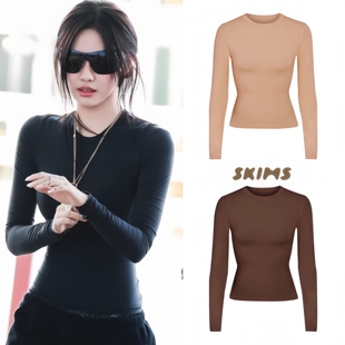 正品skims上衣卡戴珊Fits Everbody宁艺卓香秀同款长袖t恤塑身衣