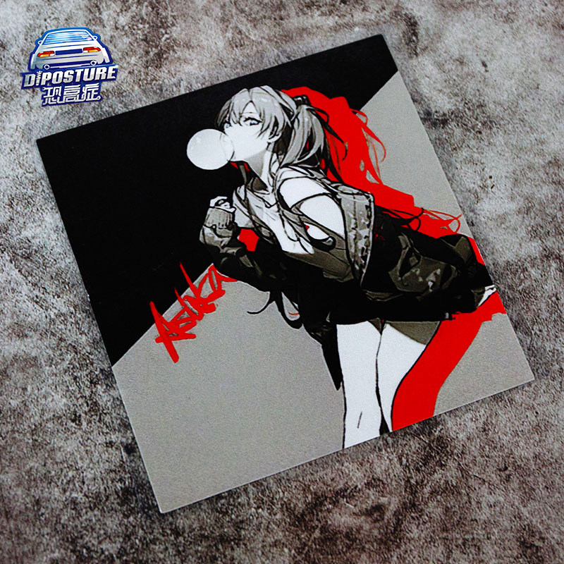 汽车贴纸卡通动漫吹泡泡糖女孩 车窗贴车身贴box贴电动车摩托车贴