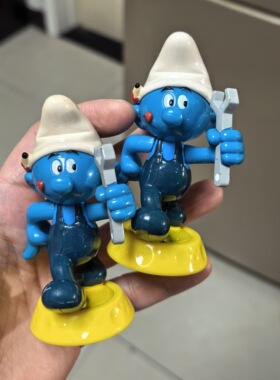 正版Smurfs蓝精灵9CM灵灵公仔人偶车载摆件