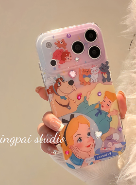 轻派ins贴钻卡通公主适用苹果17promax手机壳16可爱网红iphone15pro新款14女13日韩风12双层全包11防摔硬壳