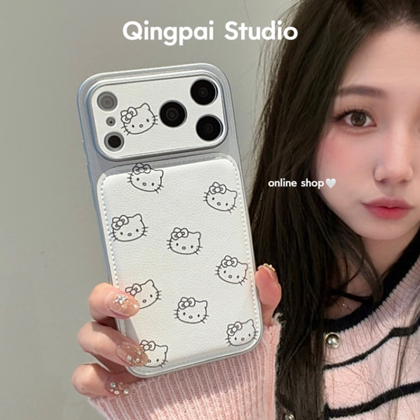 轻派皮质ins白色线条猫咪适用苹果17promax手机壳iphone16pro新款15女款14银色边框13小众简约日韩风全包硬壳,3C数码配件,手机保护套/壳,淘宝优惠券,粉丝福利购,淘宝优惠卷