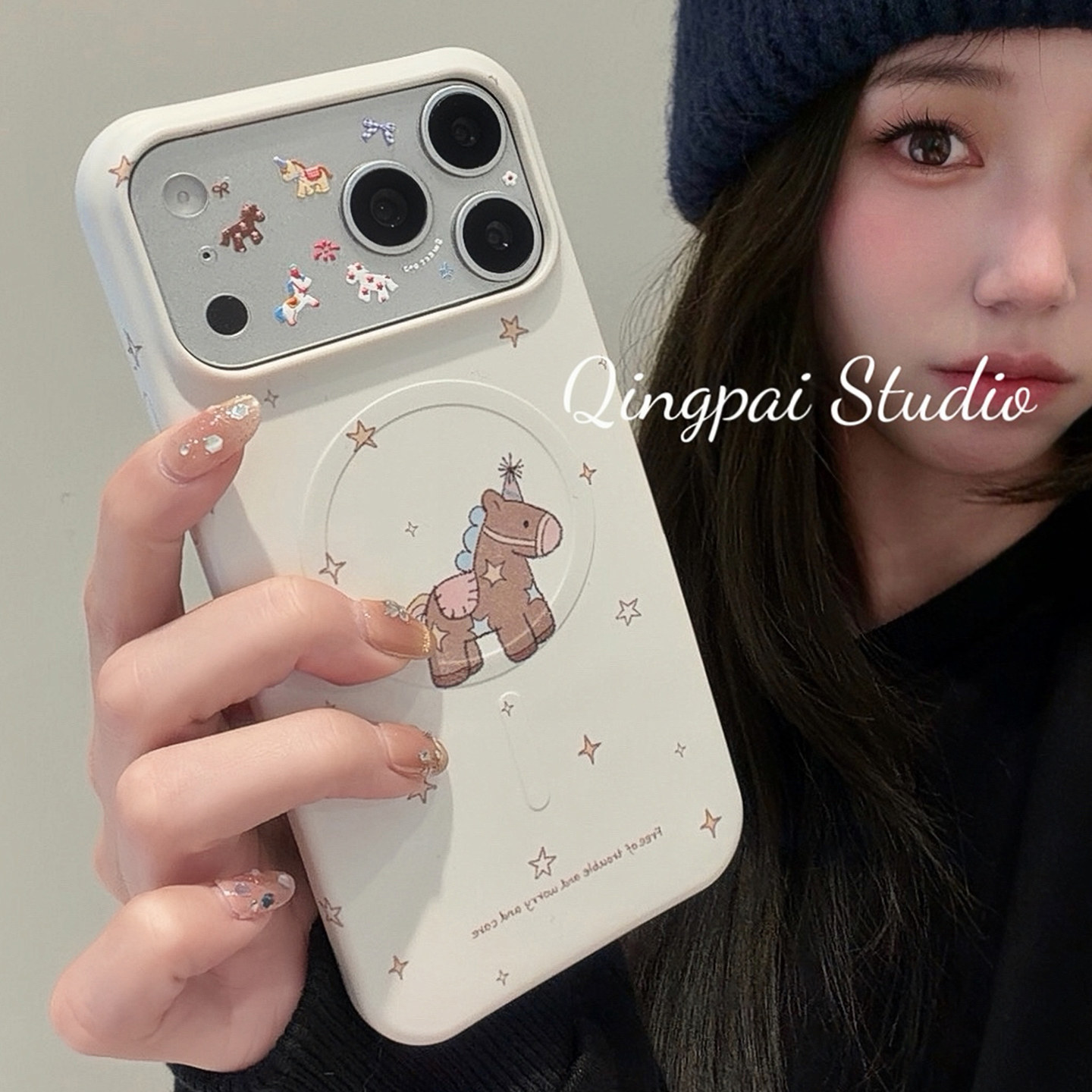 轻派ins日韩创意卡通彩色小马可diy贴纸适用iPhone17promax透明镜头膜新款苹果17pro摄像头16防刮花15软膜14,3C数码配件,手机贴膜,淘宝优惠券,粉丝福利购,淘宝优惠卷