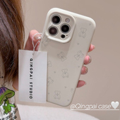 轻派卡通玩偶小熊液态硅胶适用苹果16promax手机壳15plus全包iphone13新款 12可爱17pro风甜妹11软壳 14pro女款