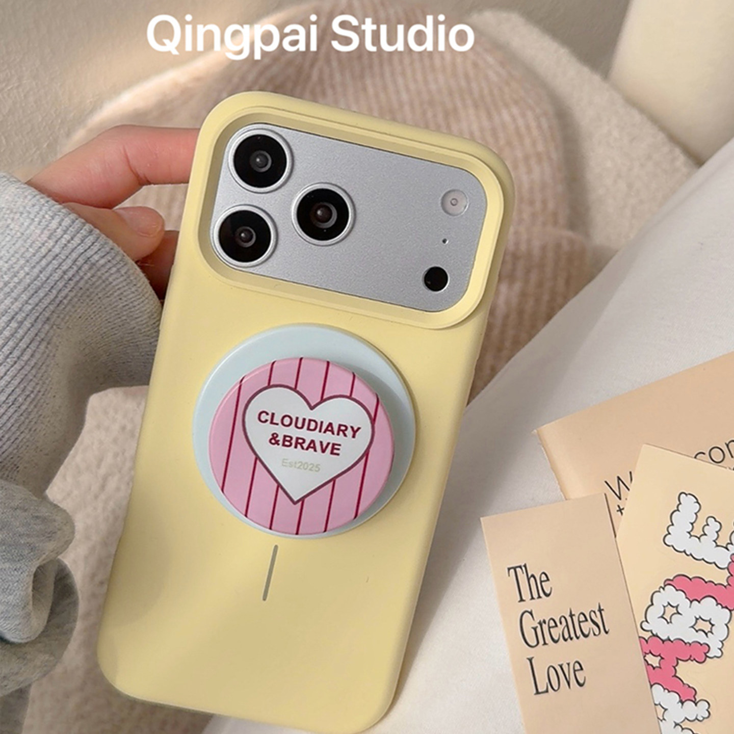 轻派液态硅胶奶黄色磁吸支架适用苹果17promax手机壳iphone16pro新款15女款14奶乎乎ins风13韩系少女全包软壳,3C数码配件,手机保护套/壳,淘宝优惠券,粉丝福利购,淘宝优惠卷