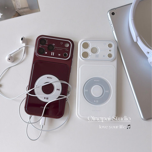 适用苹果手机壳ins复古千禧风MP3