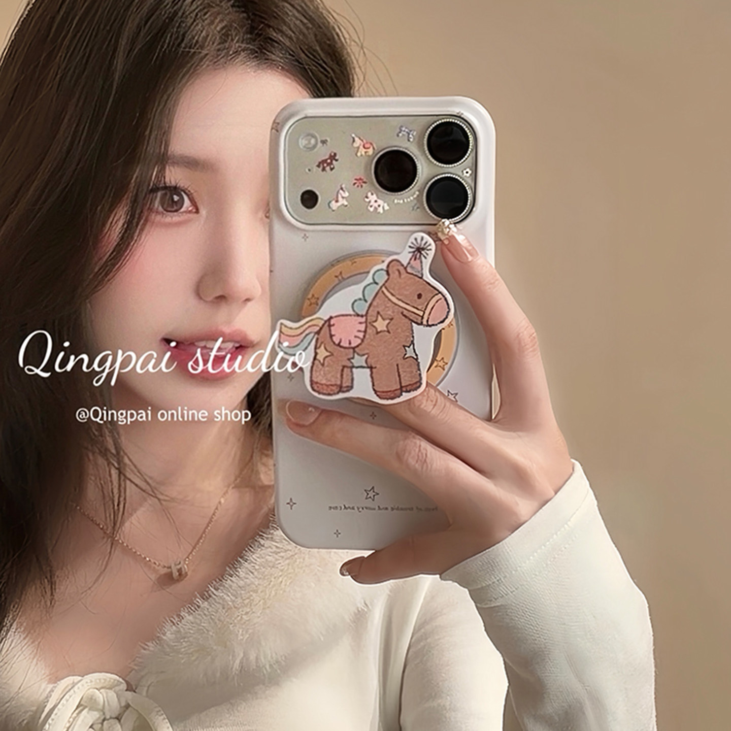 轻派ins韩系星星小马磁吸支架适用苹果17promax手机壳iphone16pro新款15promax女款新年卡通创意菲林半包硬壳,3C数码配件,手机保护套/壳,淘宝优惠券,粉丝福利购,淘宝优惠卷