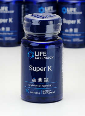 Life Extension超级维生素K SUPER VK 90粒K1 K2 mk7软胶囊27年10