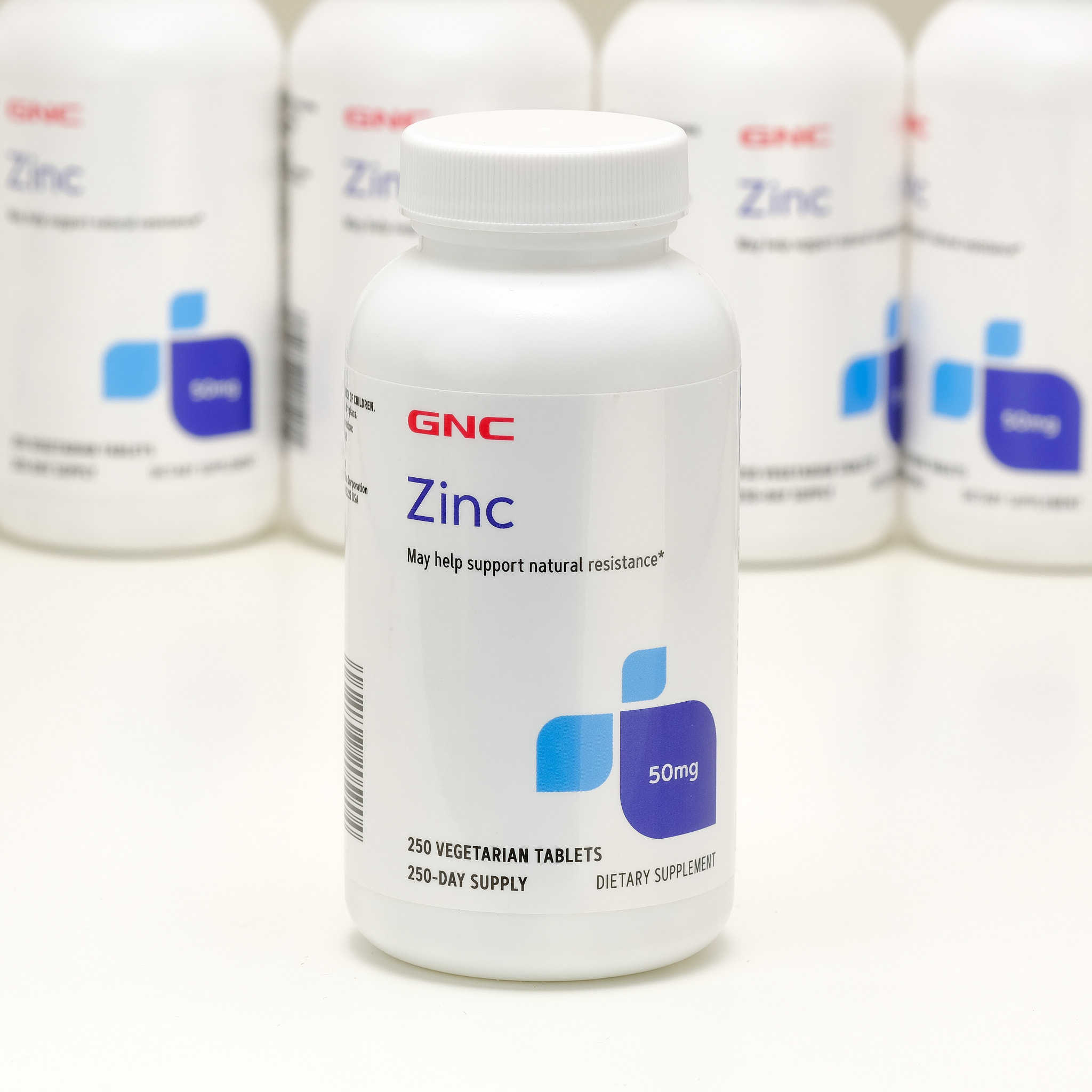 现货美国GNC葡萄糖酸锌Zinc锌片50mg250粒素食片剂29年