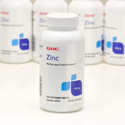 现货美国GNC葡萄糖酸锌Zinc锌片50mg250粒素食片剂29年