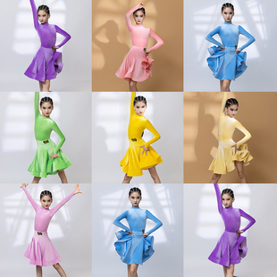 秋冬高级少儿高端女 2024新款 儿童拉丁舞服女童春比赛服装 赛服冬季