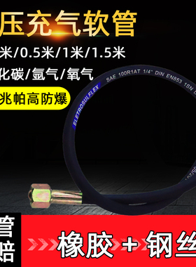 二氧化碳氧气氩气瓶高压过气管大瓶转小瓶充气过桥高压软管连接器