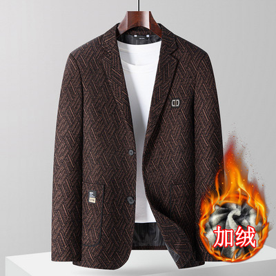 秋冬装加厚加大码男士休闲西服