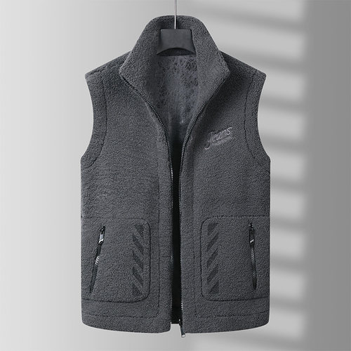 加大码双面穿保暖胖子羊羔绒马甲