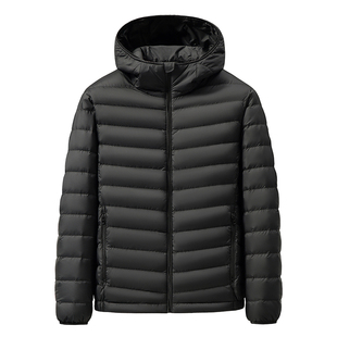 大码轻薄款排骨羽绒服男90鸭绒冬季胖子防风保暖连帽外套加肥加大