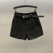 黑色西装 新款 短裤 气质高腰百搭显瘦外穿a字阔腿靴裤 女2026年秋季