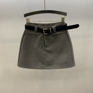 清仓断码 百搭显瘦防走光a字包臀短裙 毛呢半身裙女2026年秋冬新款