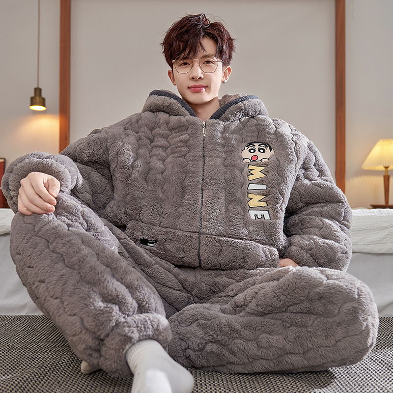 睡衣男士冬季加绒冬天保暖