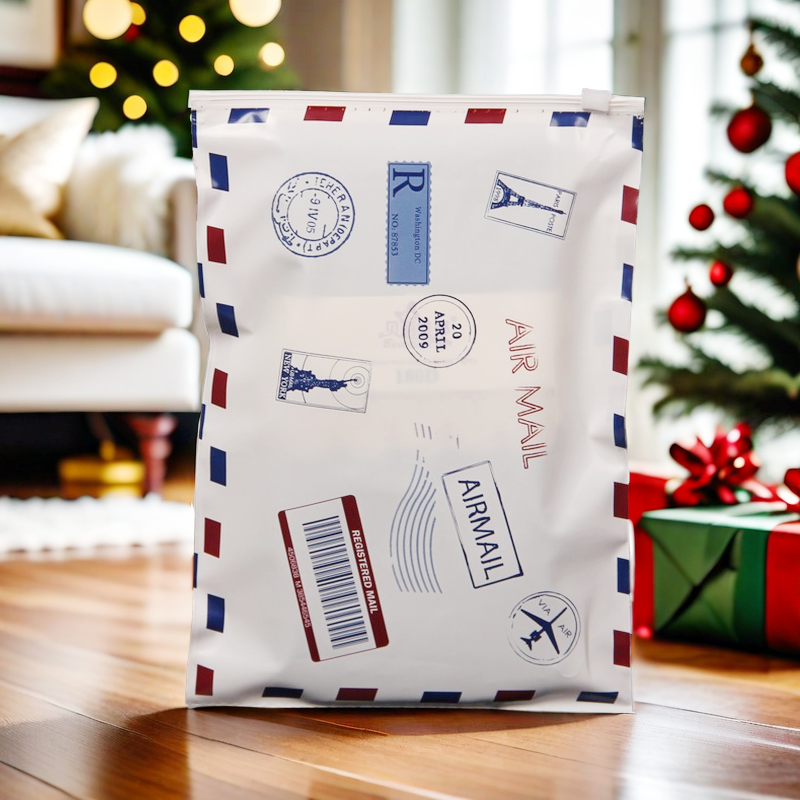 英文打底裤包装袋内裤丝巾拉链袋背心文胸童装塑料透明袋现货信封