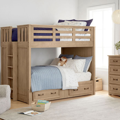 儿童实木上下铺双层带抽屉上下床