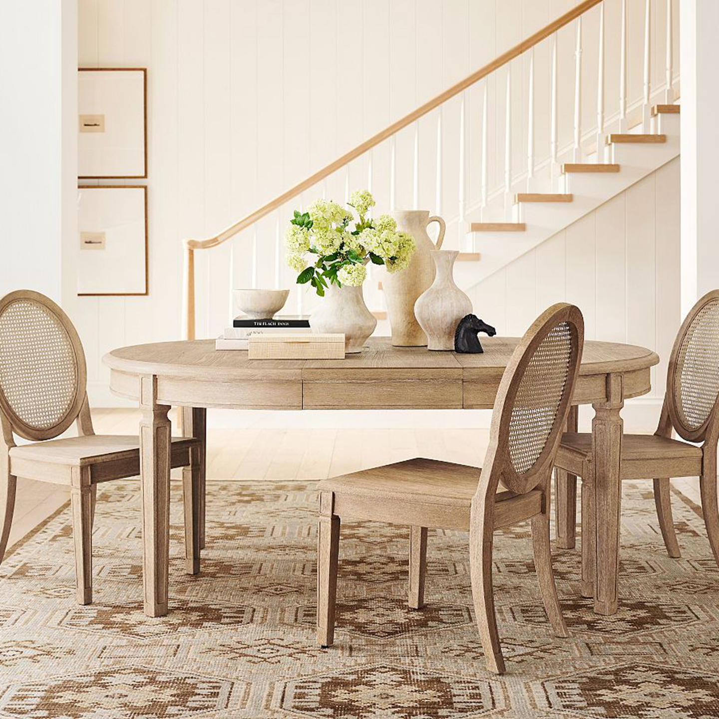 北欧原木风实木可拉伸圆餐桌美式乡村中古风复古方形餐桌饭桌