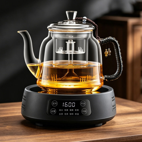 【1600W】全玻璃蒸煮茶壶