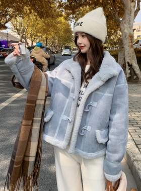 【档口现货】鹿皮绒皮毛一体外套2C233-818-P185-K279