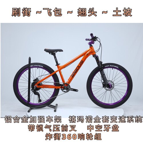 BRBOUSI土坡车硬尾AM气叉油压碟刹攀爬翘头飞包炸街山地车