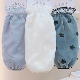 长款蕾丝袖套网纱套袖女款秋冬季棉衣袖头羽绒服专用护袖防污手袖
