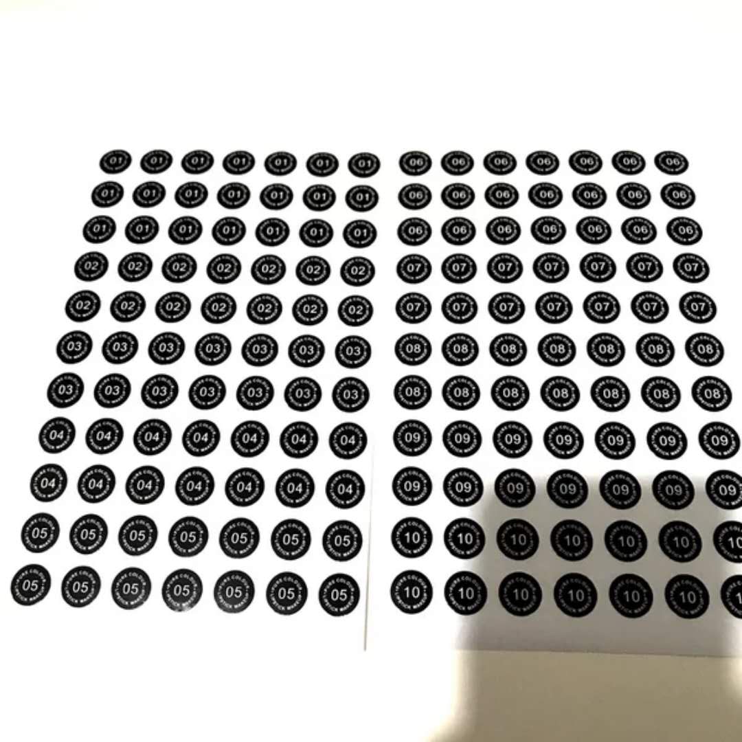 手工口红色号贴 diy口红不干胶贴纸 口红标签纸 口红包装盒标贴