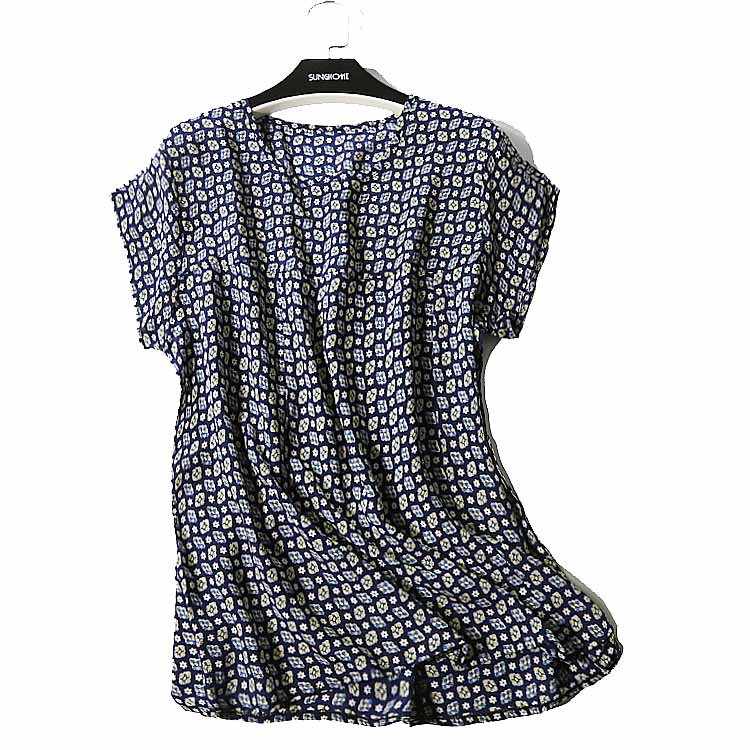 新品2018真丝大码短袖上衣印花桑蚕丝t恤圆领夏季宽松女装热卖65