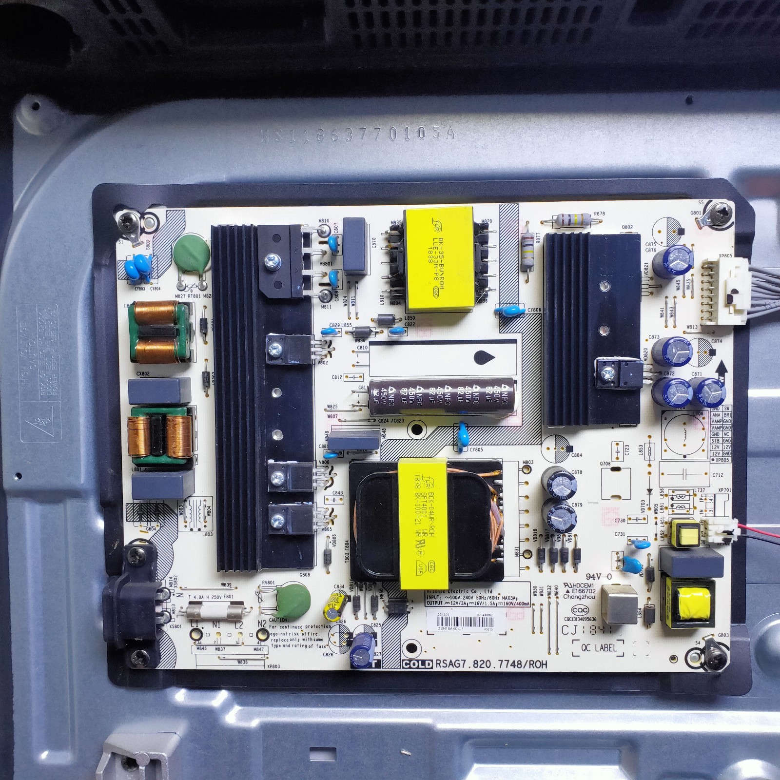 海信HZ55A55 H55E3A HZ55A65电源板RSAG7.820.7748  HLL-4360WU